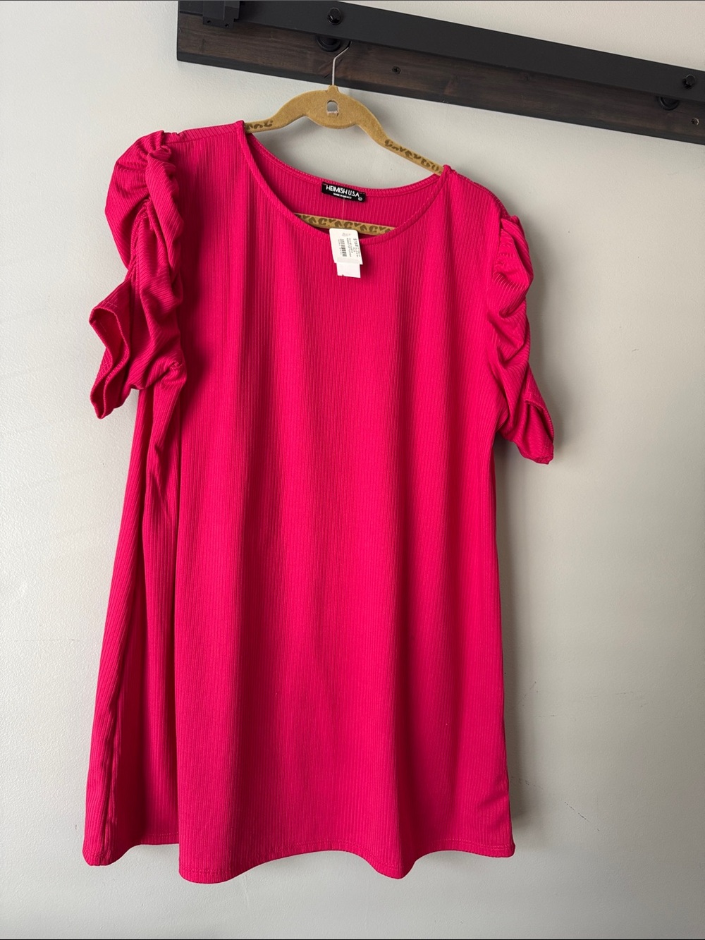 HEIMISH USA Hot Pink Ruffle Sleeve Tunic Top - Picture 6 of 6